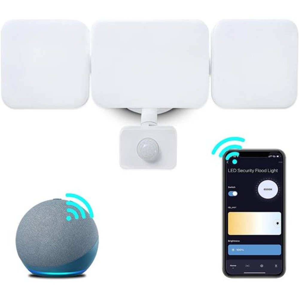 Smart WiFi LED Security Light Motion Sensor Outdoor, Tunable White and Dimmable